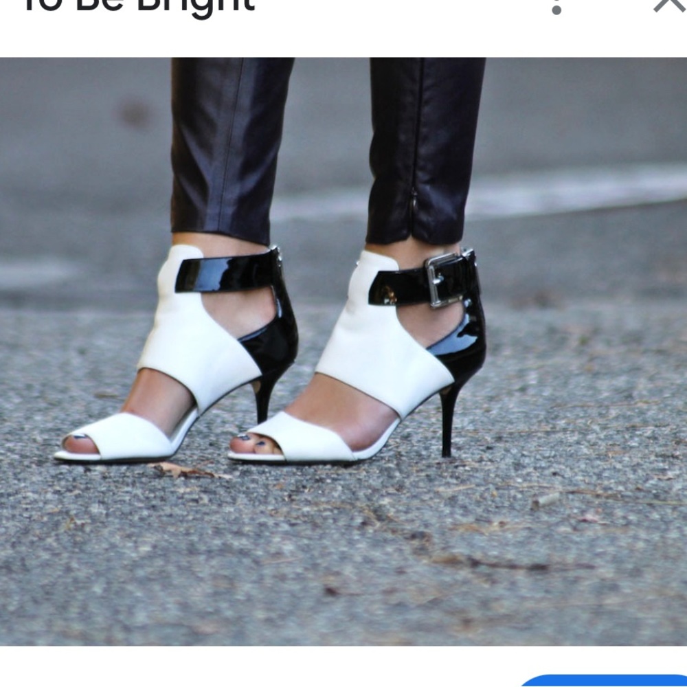 Michael Kors Landon Black and White Heels Size 7.5 - Picture 9 of 13